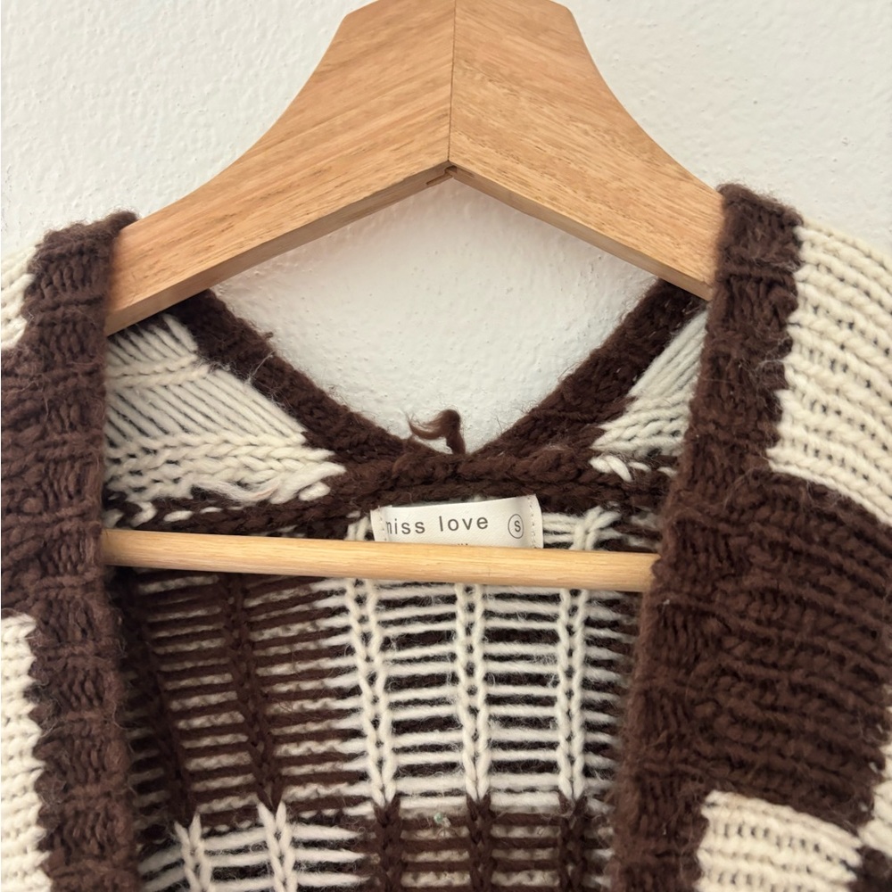 Boutique checkered oversized cardigan - Picture 6 of 7